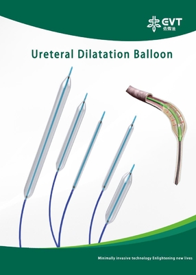 Hydrophilic Ureteral Dilatation Balloon Low Friction Insertion Via URL With Pressure Gauge Inflation Device
