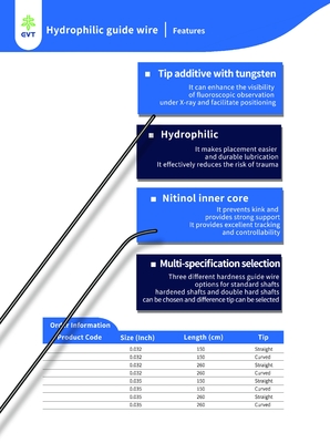 Medical Hydrophilic Guidewire Angled Radiopaque Tips Lubricious Coating Customization