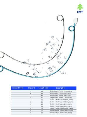 Larger Diameter Ureteral Stent Placement Hydrophilic Allium Stent Surgical Supplies