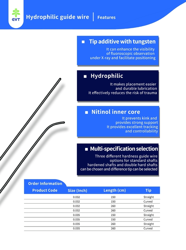 ‌Medical Hydrophilic Guide Wire Surgical Guidewire With Radio Opaque Markers