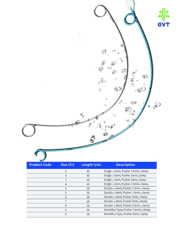 Antireflux Double Ureteral Stent Hydrophilic Coating With Wide Inner Tube