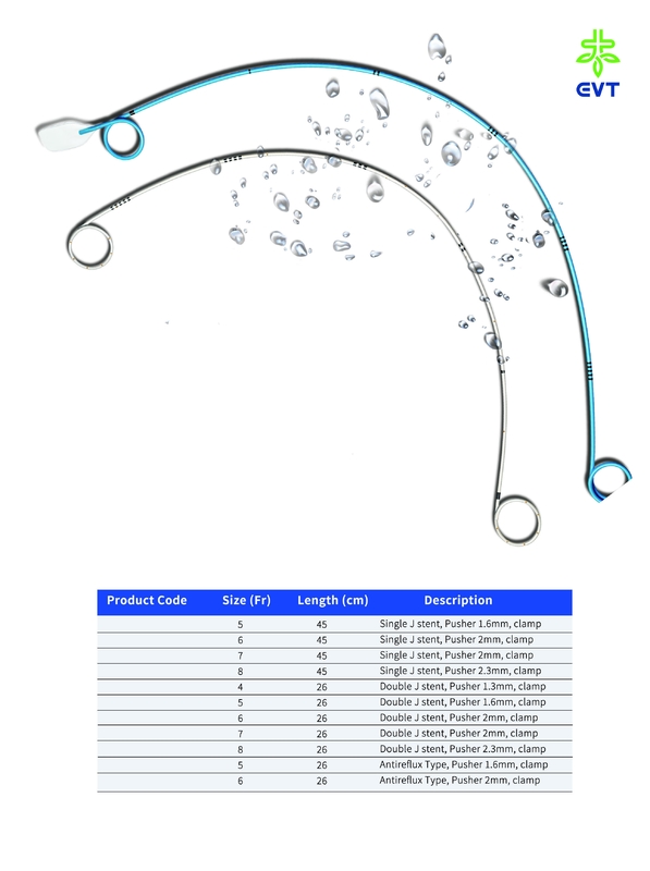 Hydrophilic Coating Double J Catheter Placement Larger Bore Flexible Nitinol Stent
