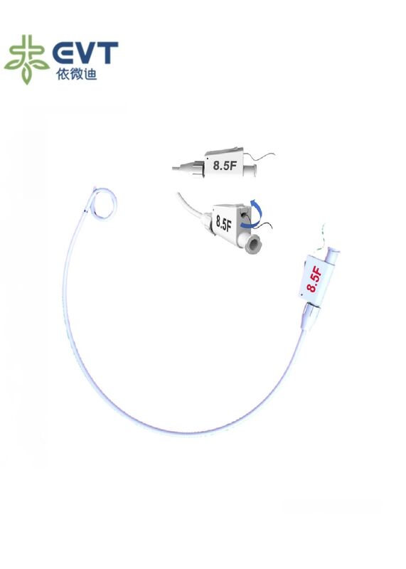 Drainage Catheter Set One Click Locking Platinum Radiopaque Marker Medical Grade Polyurethane Enhanced Lubricity Kink Resistant